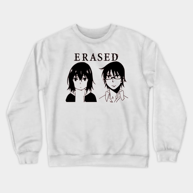 Erased Boku dake ga inai machi Kayo and Satoru Crewneck Sweatshirt by OtakuPapercraft